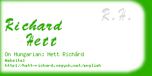 richard hett business card